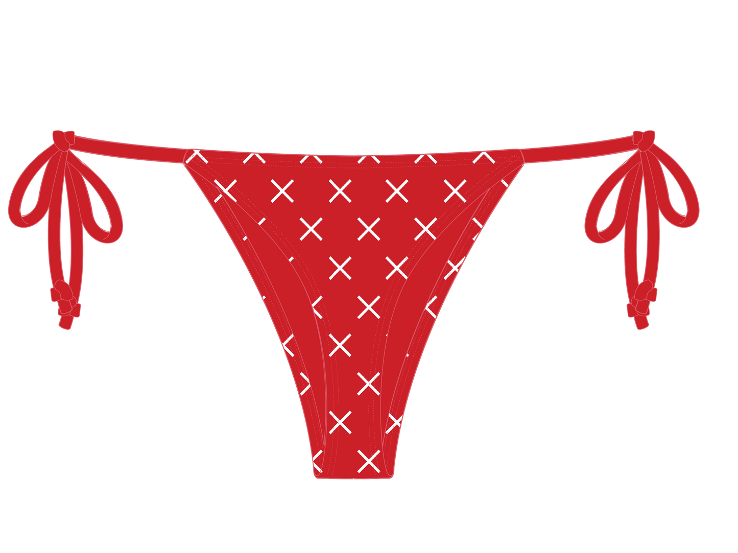 Red Logo Print Beachy Bottom