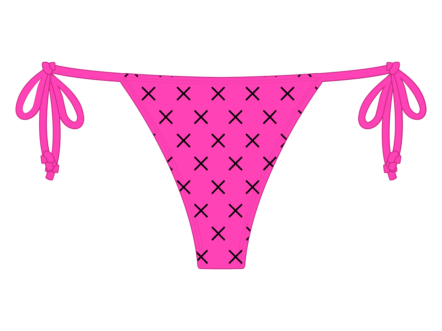 Hot Pink Logo Print Beachy Bottom