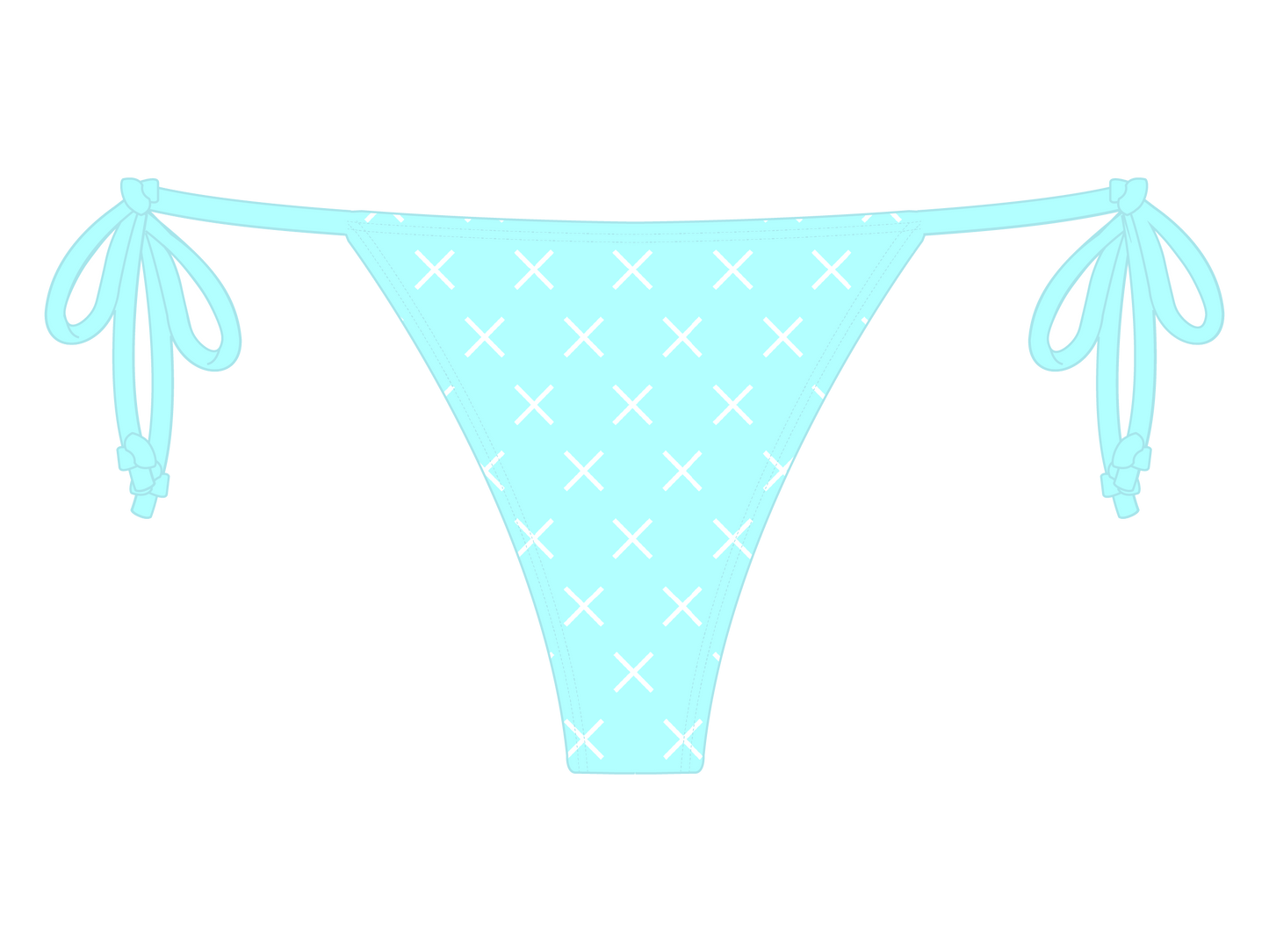 OFF-Blue Logo Print Beachy Bottom