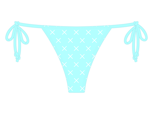 OFF-Blue Logo Print Beachy Bottom