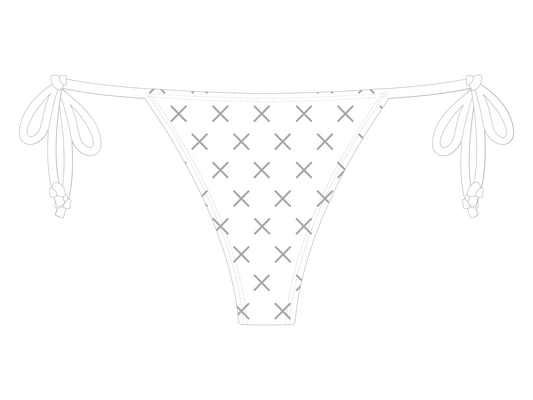 White Logo Print Beachy Bottom