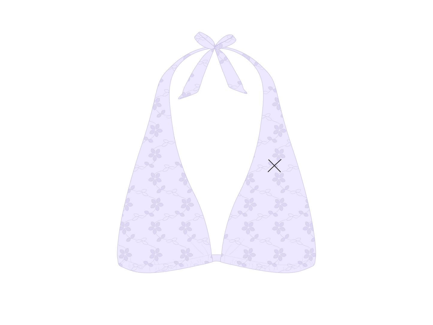 Lavender Lace Halter Bikini Top