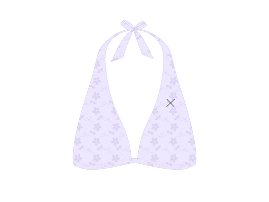 Lavender Lace Halter Bikini Top