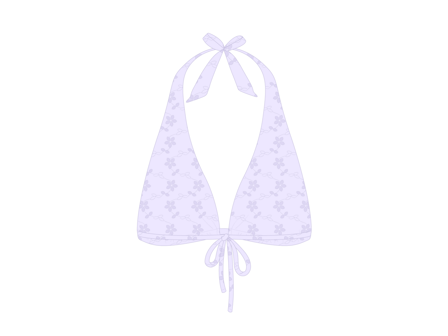 Lavender Lace Halter Bikini Top