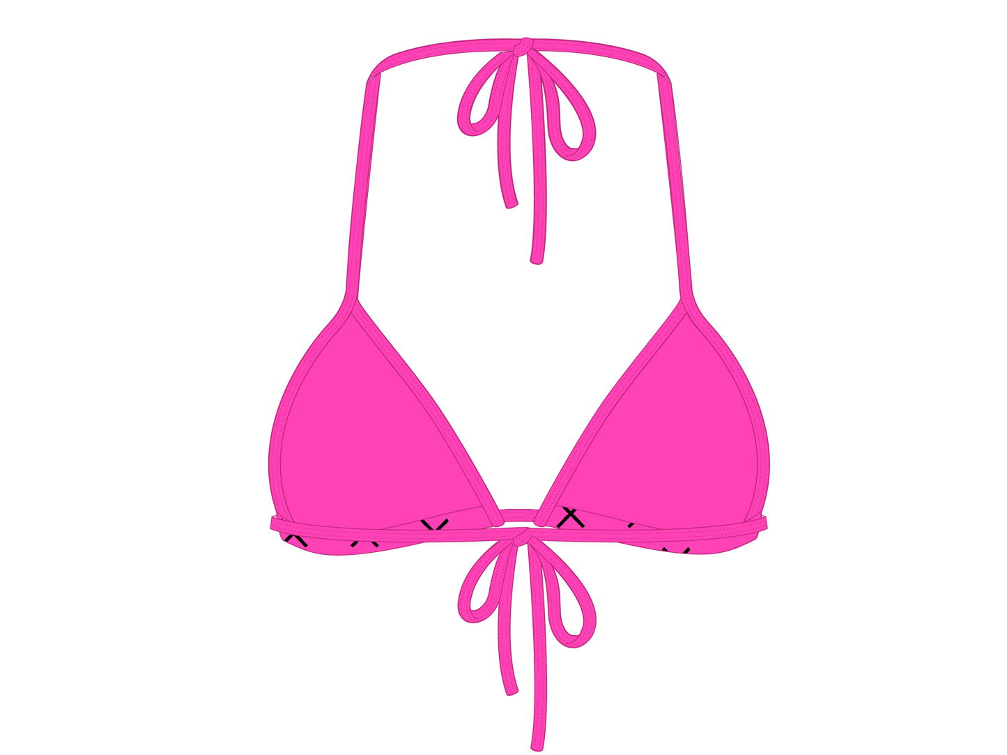Hot Pink Logo Print Bikini Top