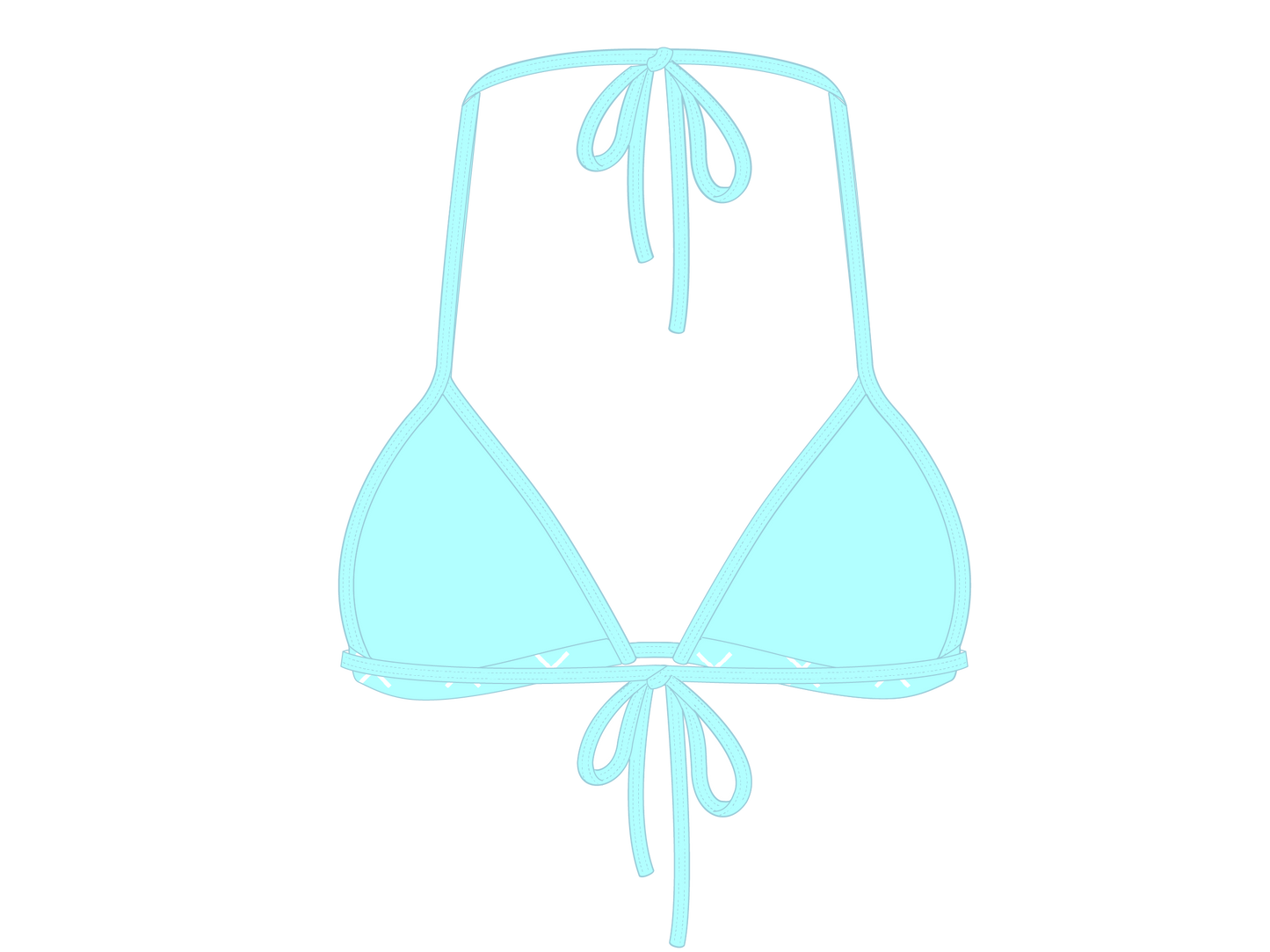 OFF-Blue Logo Print Bikini Top