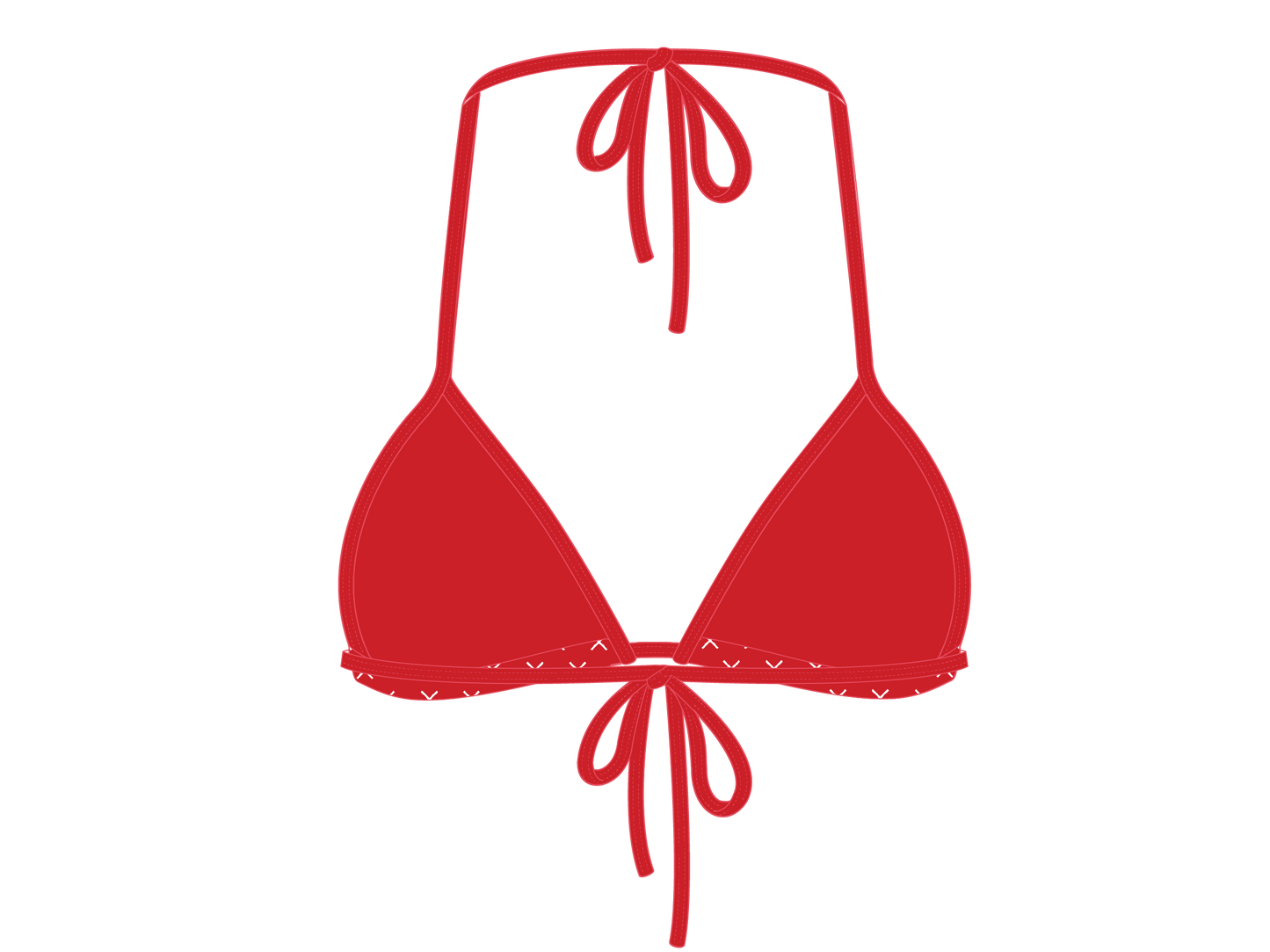Red Logo Print Bikini Top