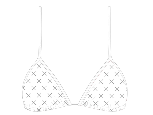White Logo Print Bikini top