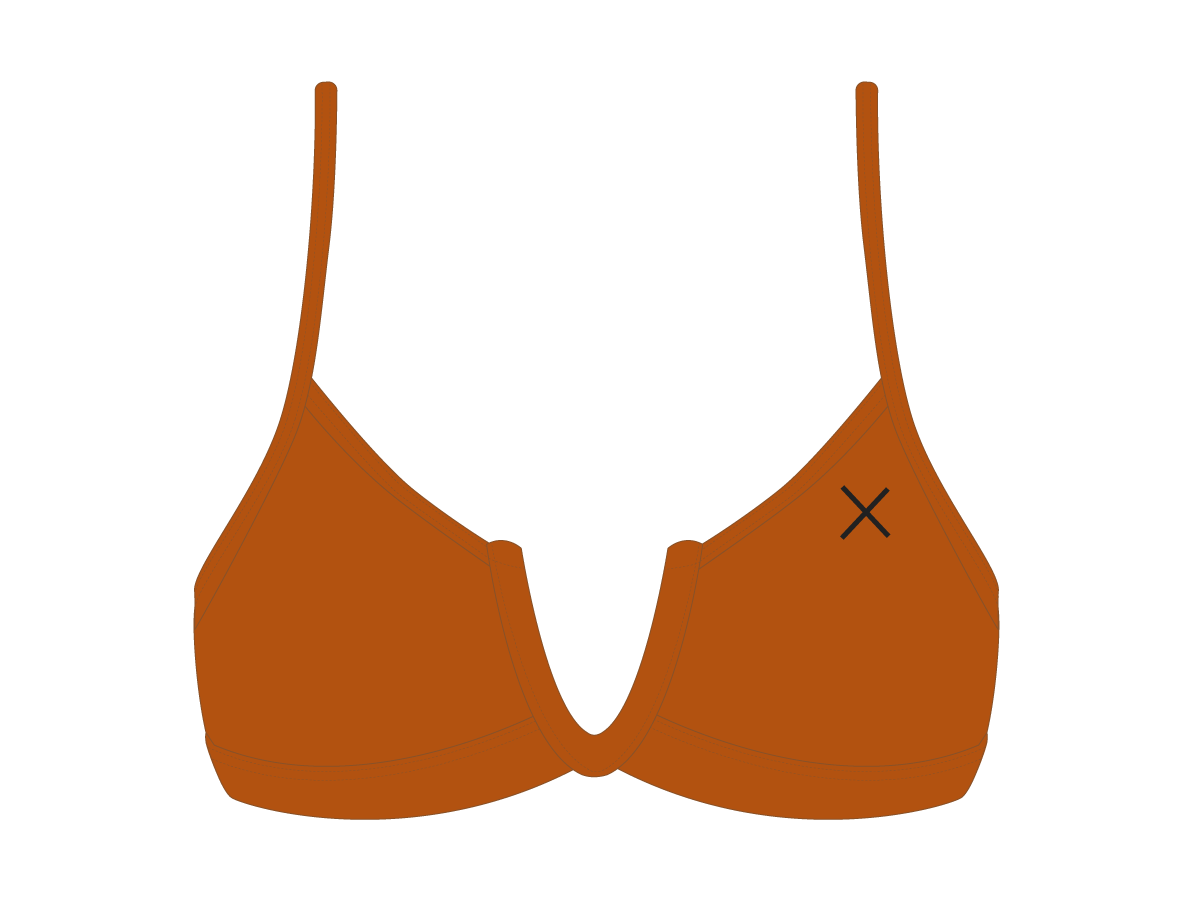 Burnt Orange V-Cut Top