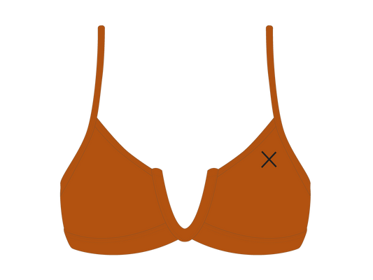 Burnt Orange V-Cut Top