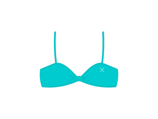 Cyan Bow Tie Top