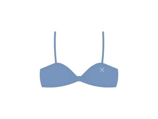 Slate Blue Bow Tie Top