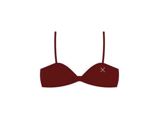 Plum Red Bow Tie Top