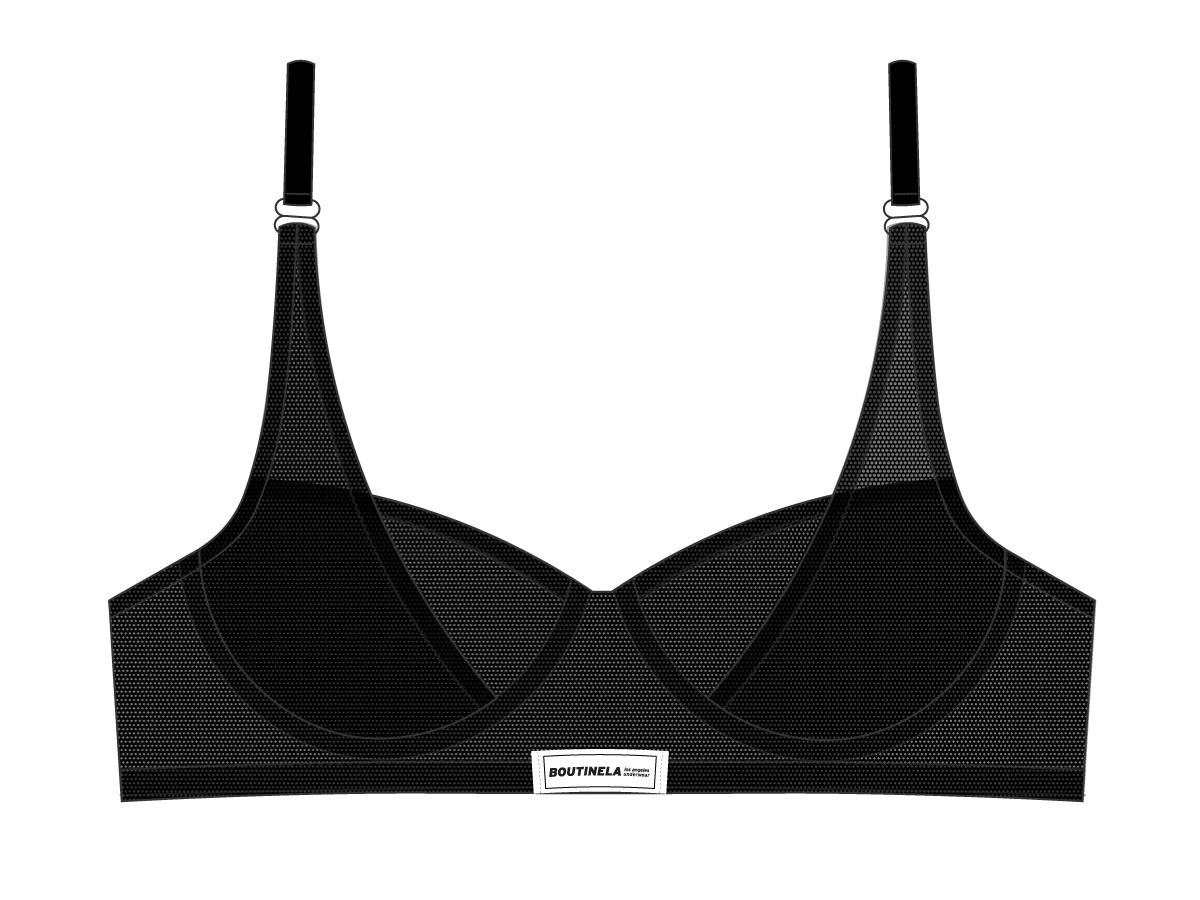 Black Mesh Lace Underwire Bra