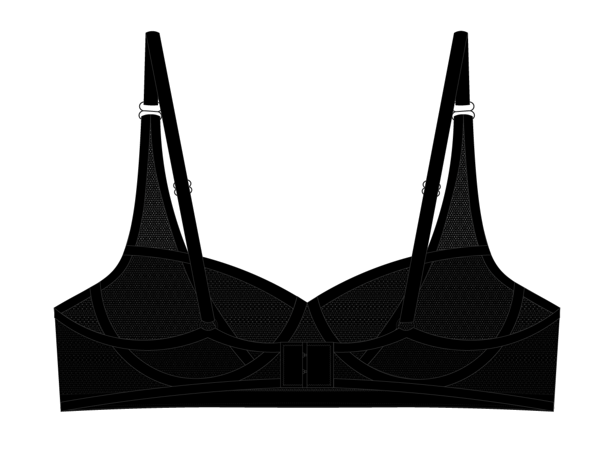 Black Mesh Lace Underwire Bra