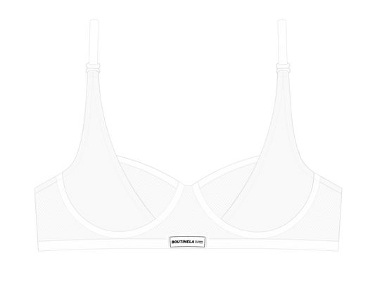 White Mesh Lace Underwire Bra