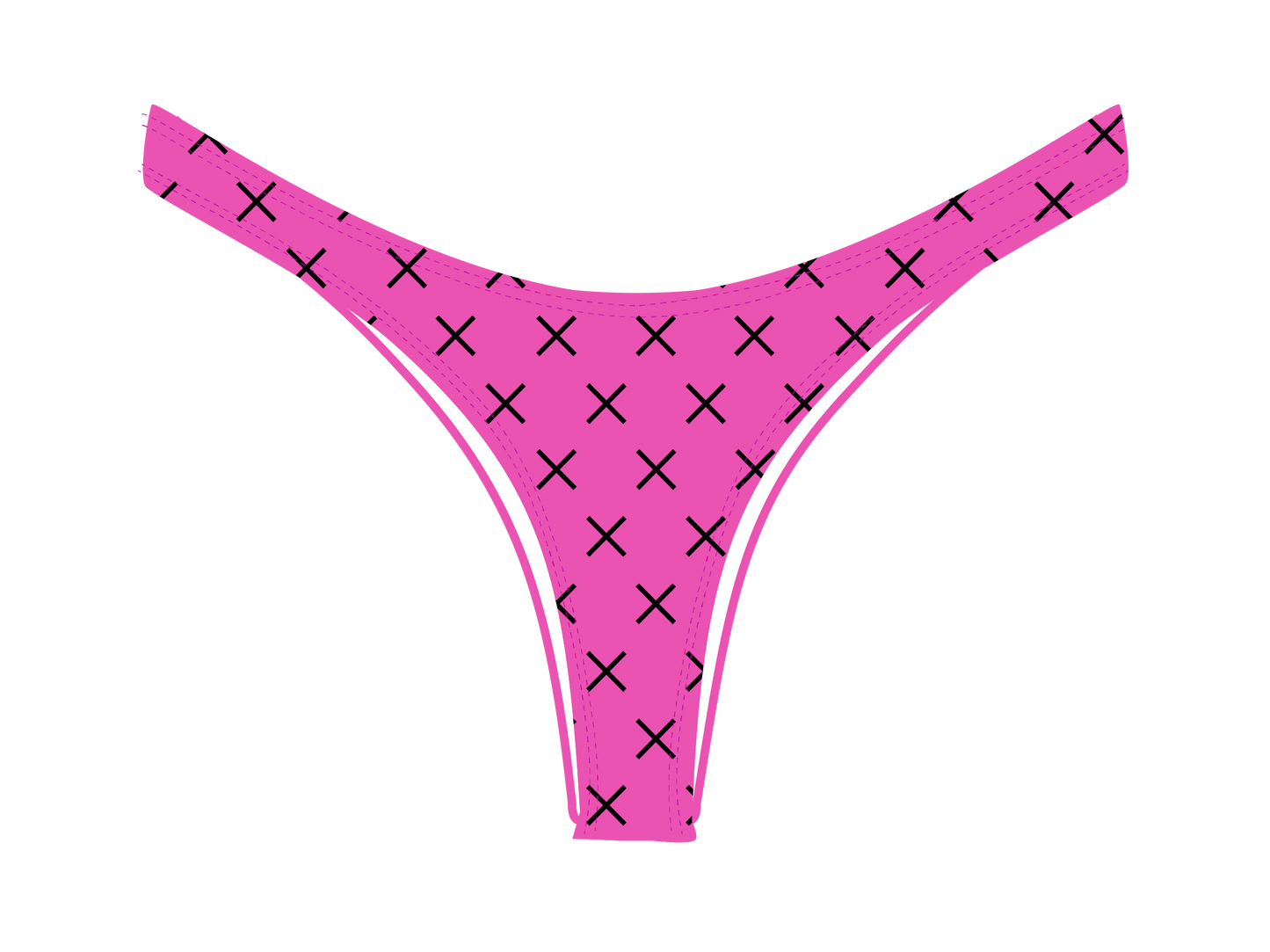 Hot Pink Logo Print Chic 80's Bottoms