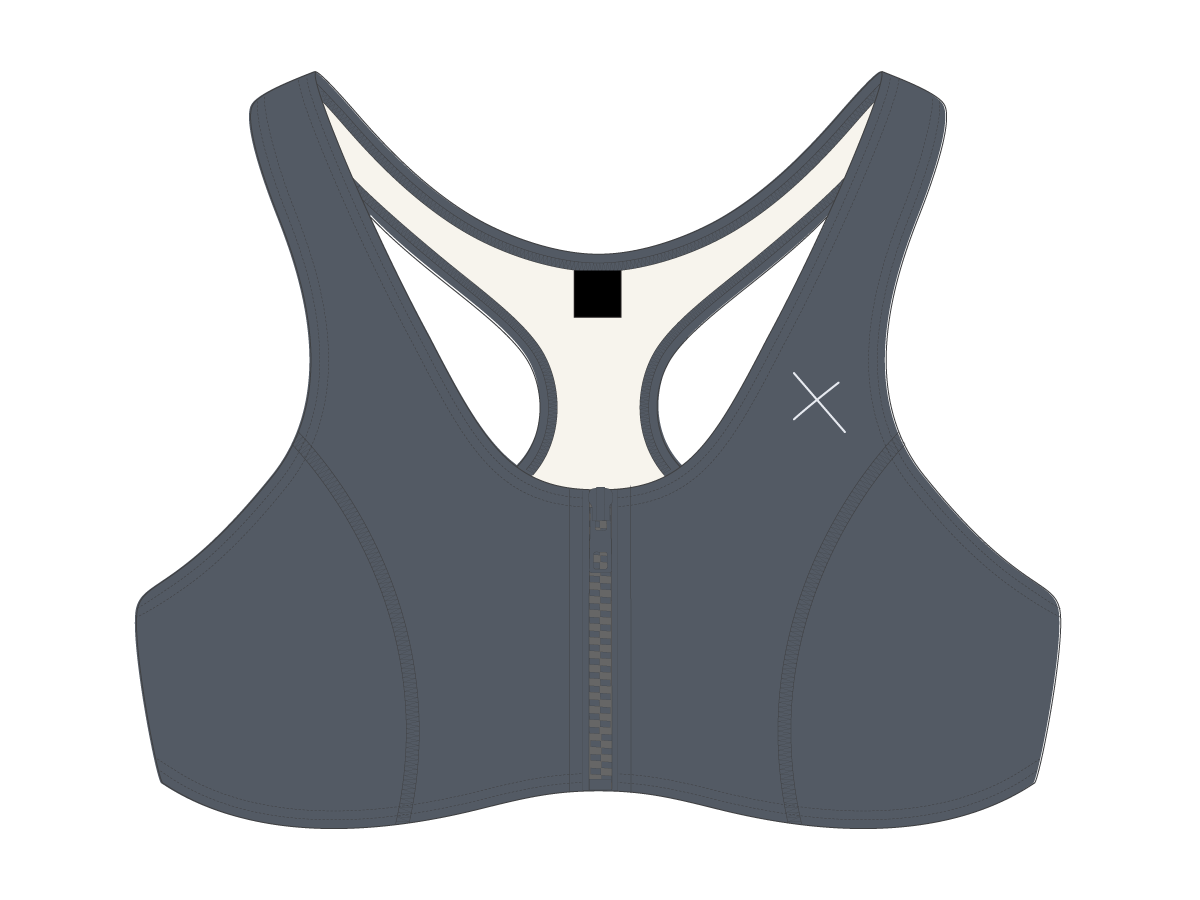 Slate Blue Zipper Top