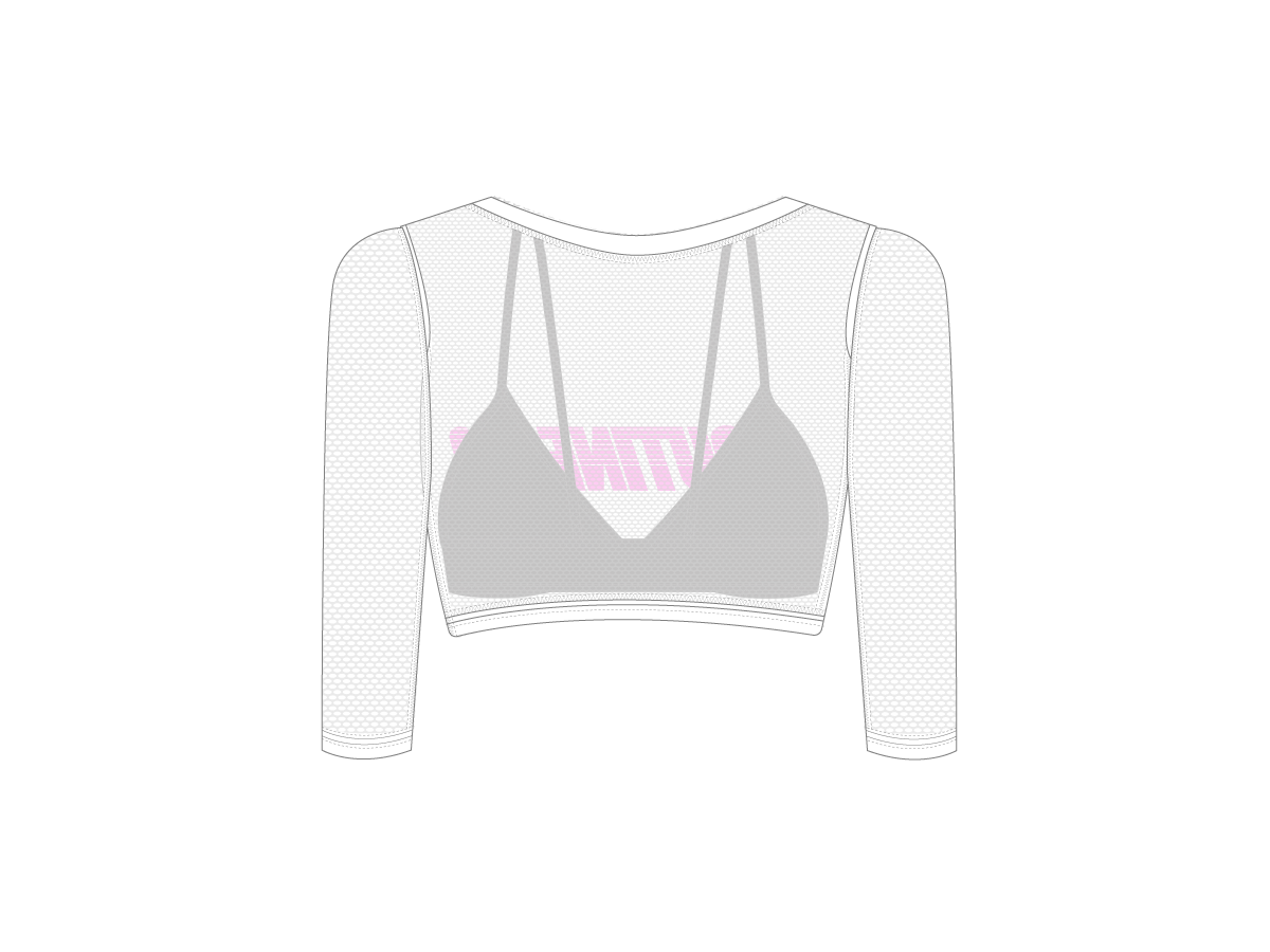 Mesh Crop Cover Up w/ Logo Print