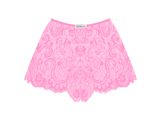 Cupid Pink Minimal Lace Shorts