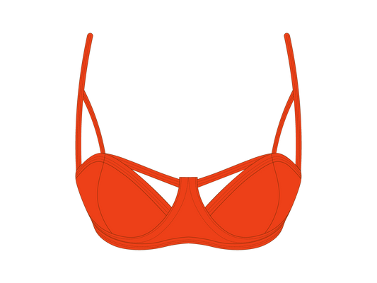 Straw-Cherry Cut-Out Top