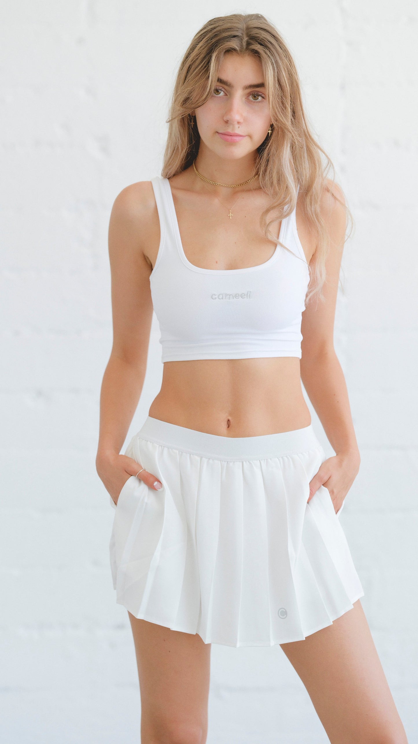 White Varsity Tennis Skirt