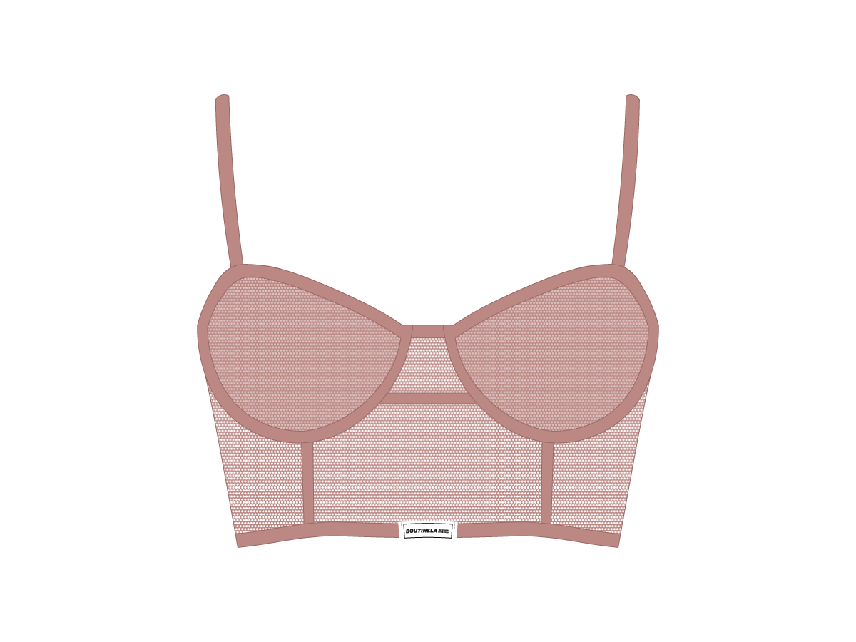 Deep Taupe Mesh Camisole Top