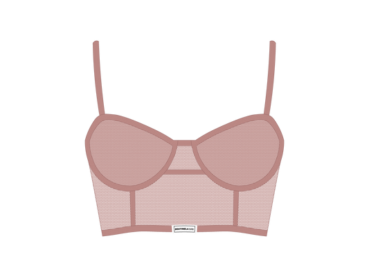 Deep Taupe Mesh Camisole Top