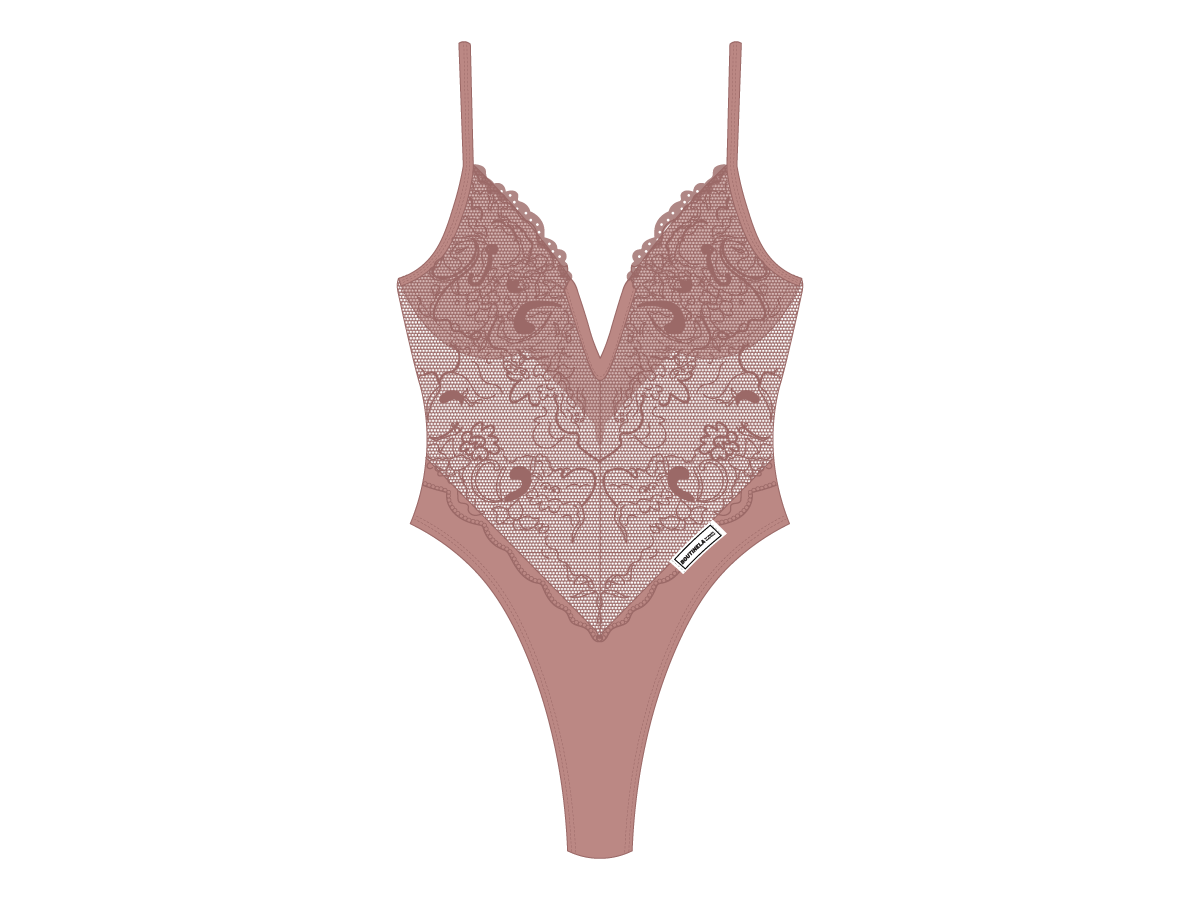 Deep Taupe Lace Bodysuit