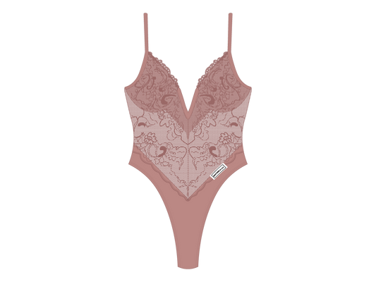 Deep Taupe Lace Bodysuit