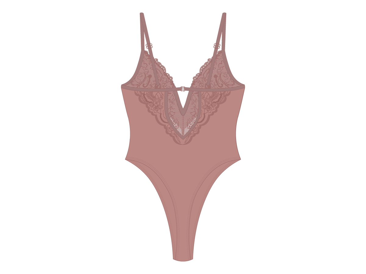 Deep Taupe Lace Bodysuit