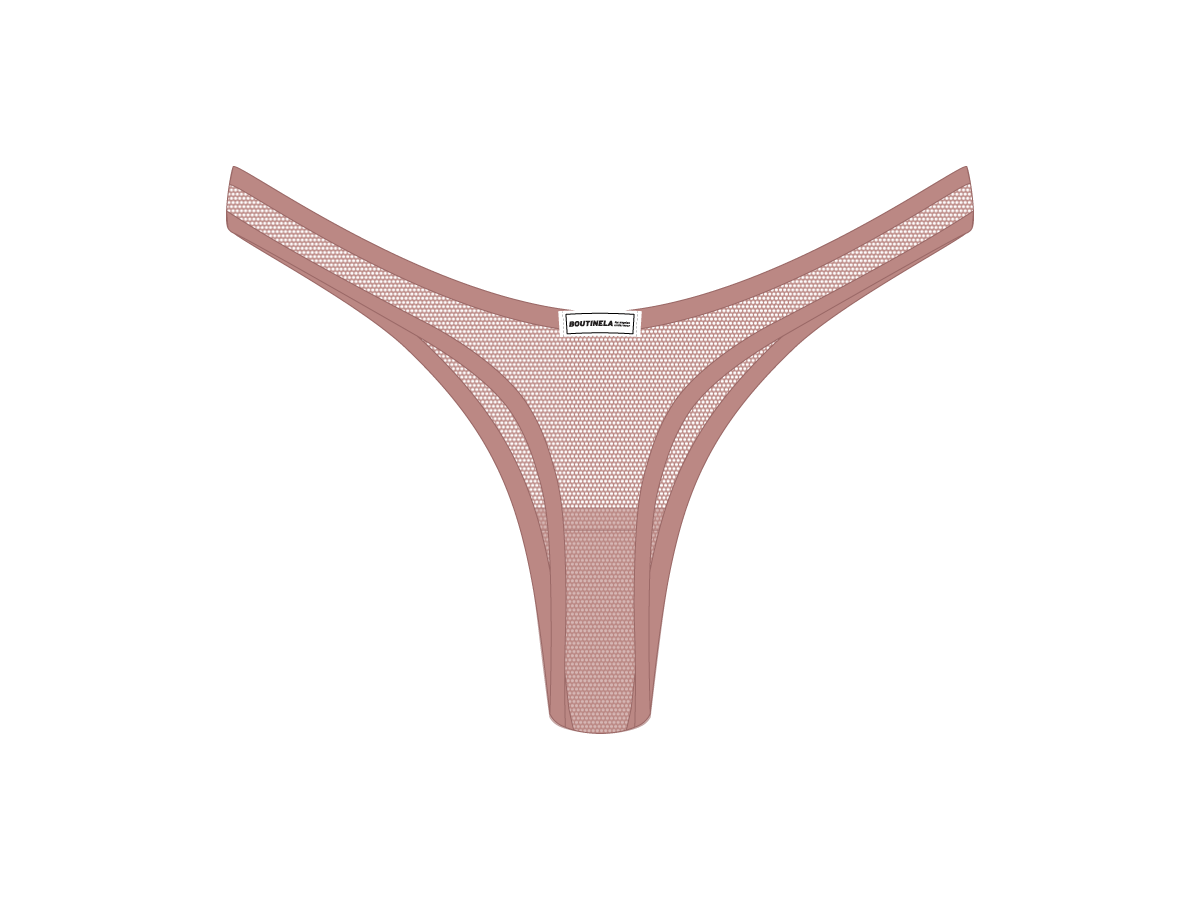 Deep Taupe Mesh 80s Thong