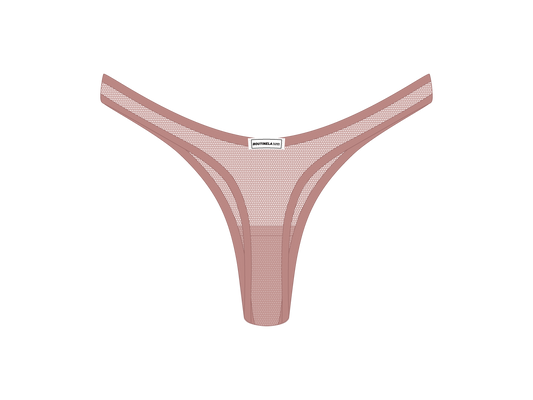 Deep Taupe Mesh 80s Thong