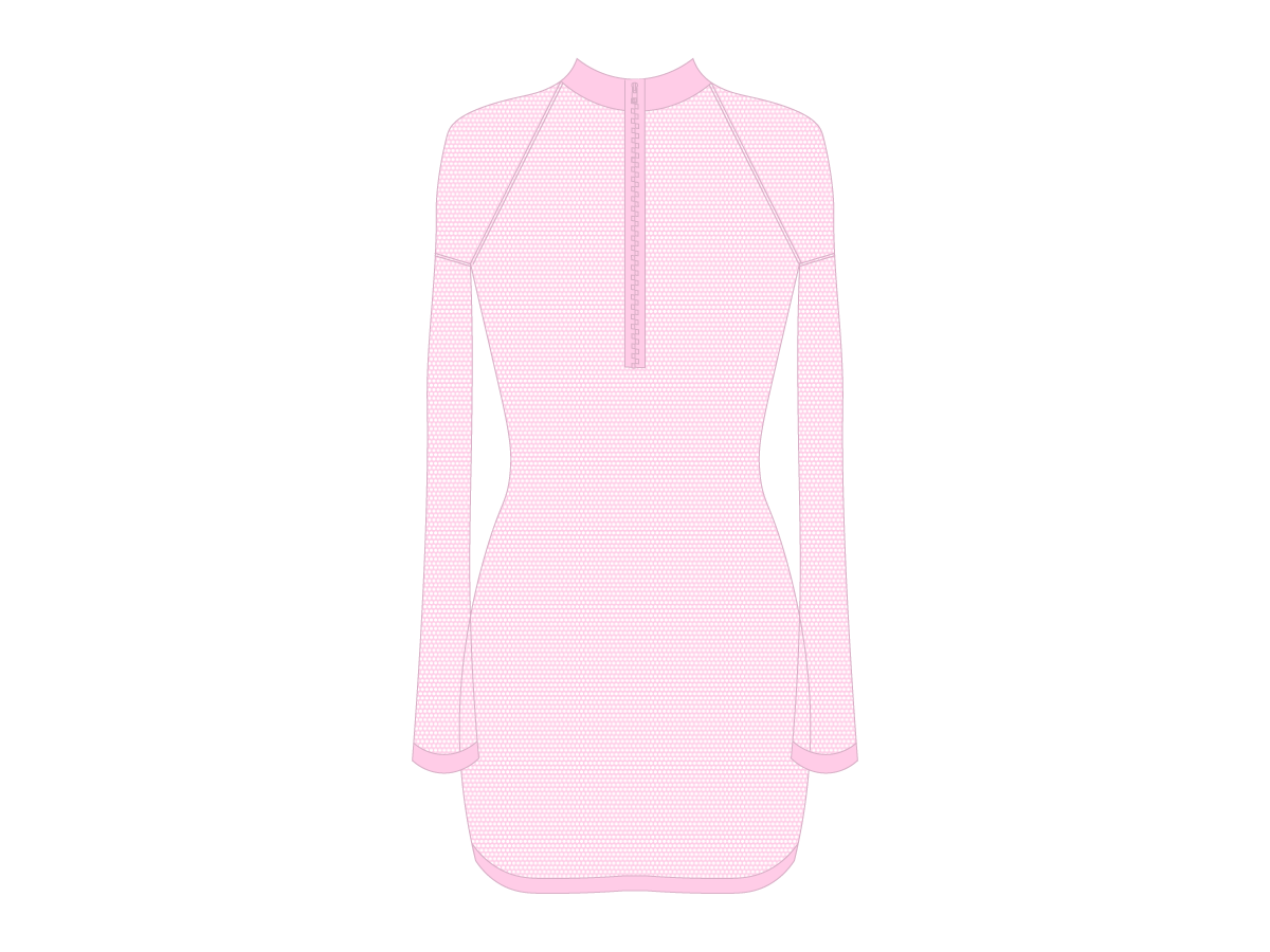 Pink Mesh Zipper Logo Cover-up Dress