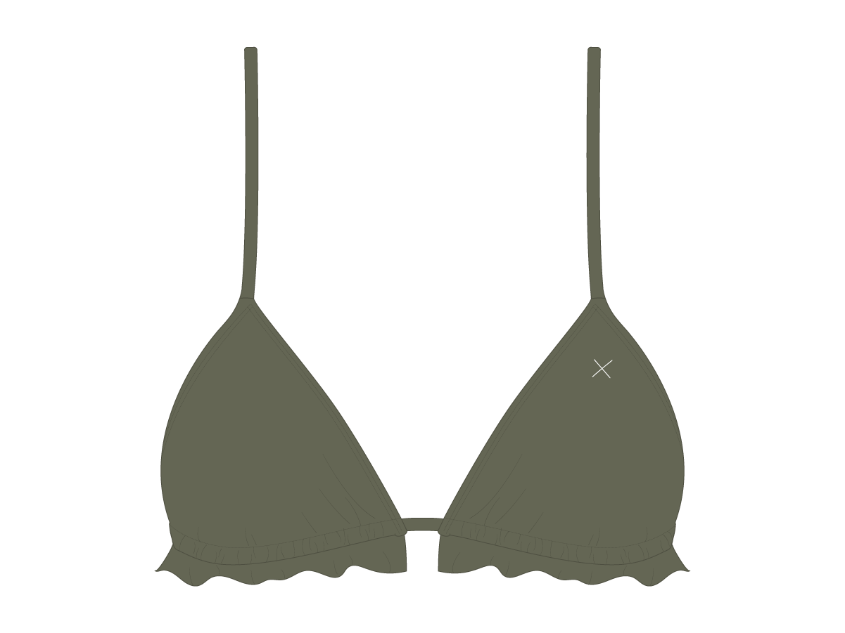 Moss Green Fringe Top