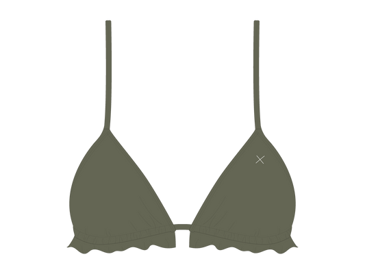 Moss Green Fringe Top