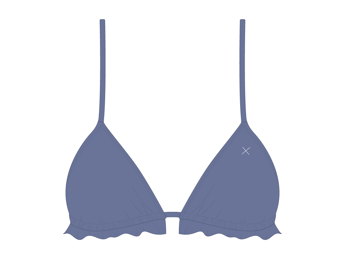 Slate Blue Fringe Top