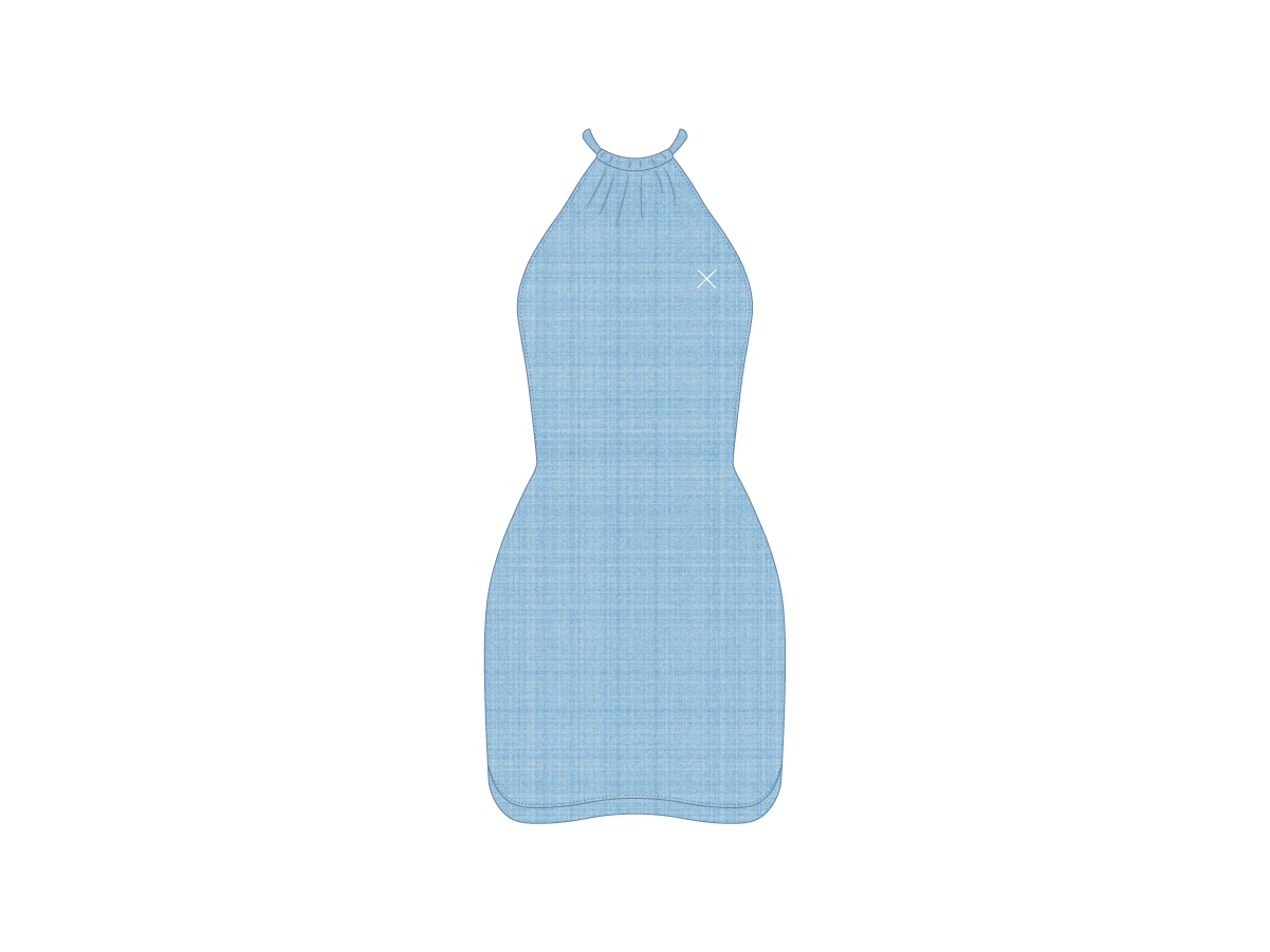 Pale Blue Halter Mini Dress - Heather Blend
