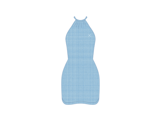 Pale Blue Halter Mini Dress - Heather Blend