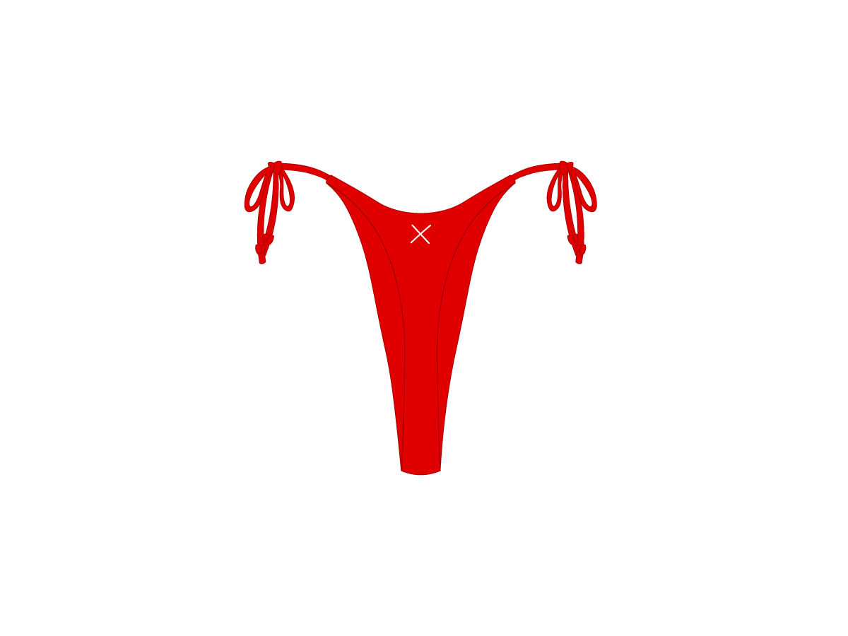 Rose Red Hi Beachy Bottoms