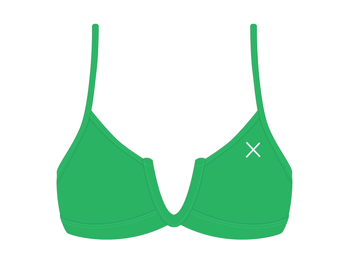 Leaf Green V-Cut Top