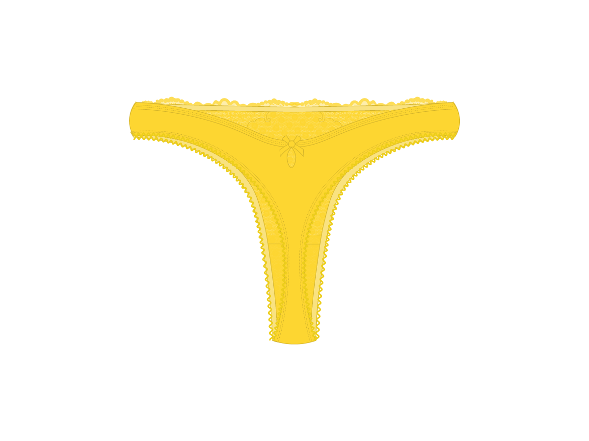 Lily Yellow Lace Bow panties