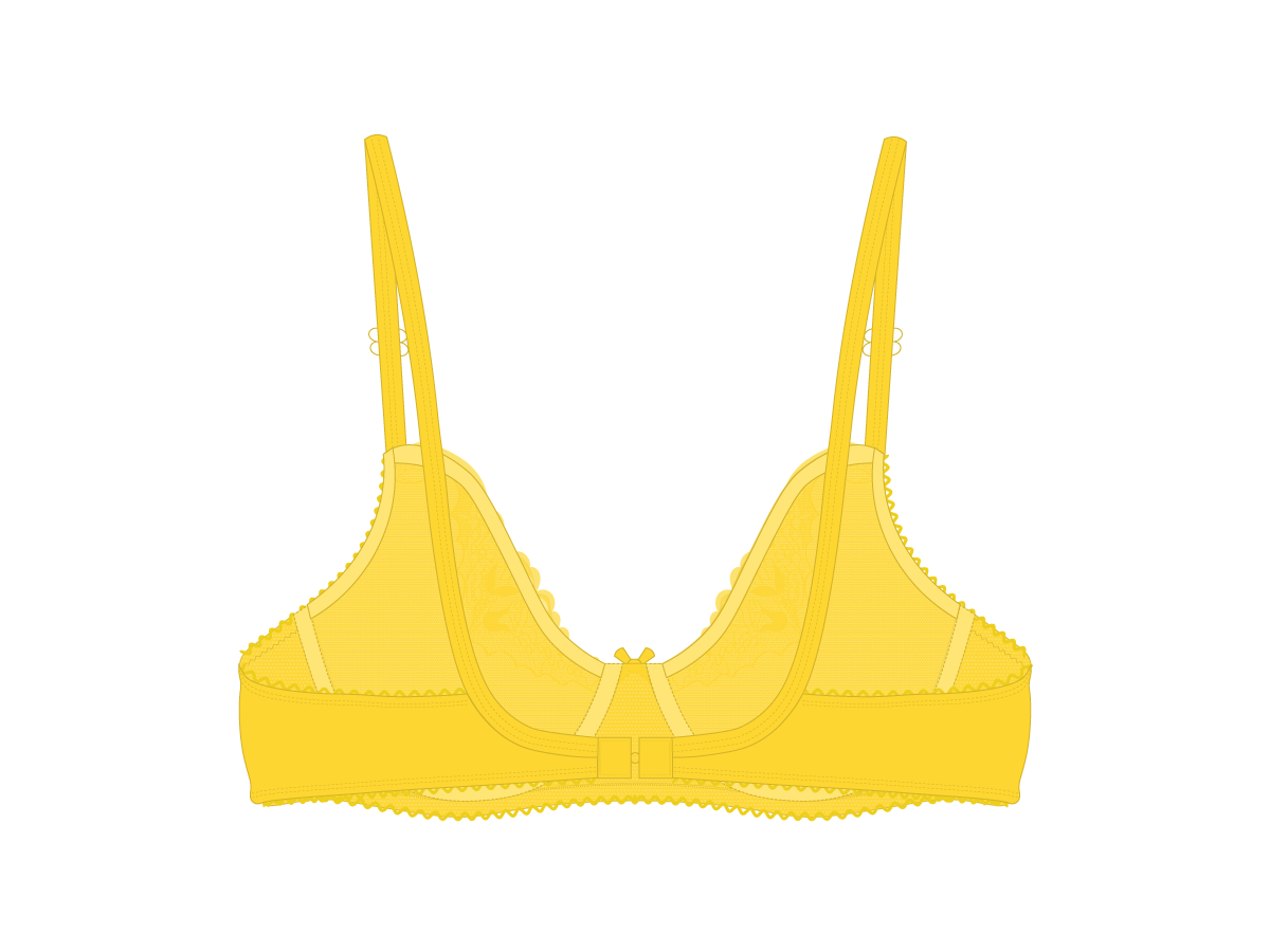 Lilly Yellow Lace Bow Bra