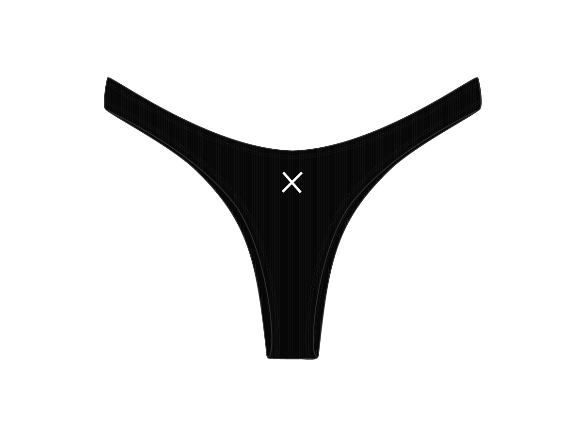 Manhattan Black Ribbed Chic 80's Bottoms