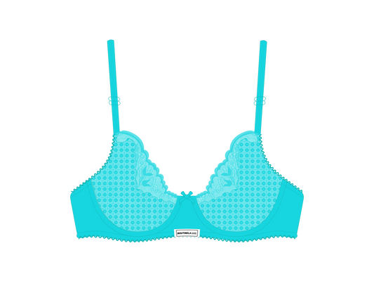 Baby Blue Lace Bow Bra