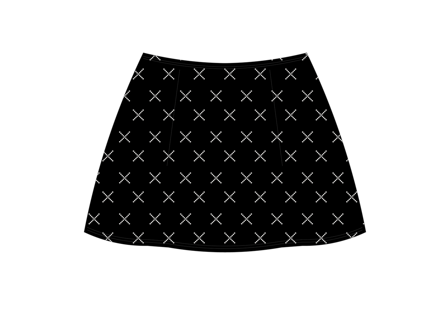 Black Rhinestone Logo Mini Skirt