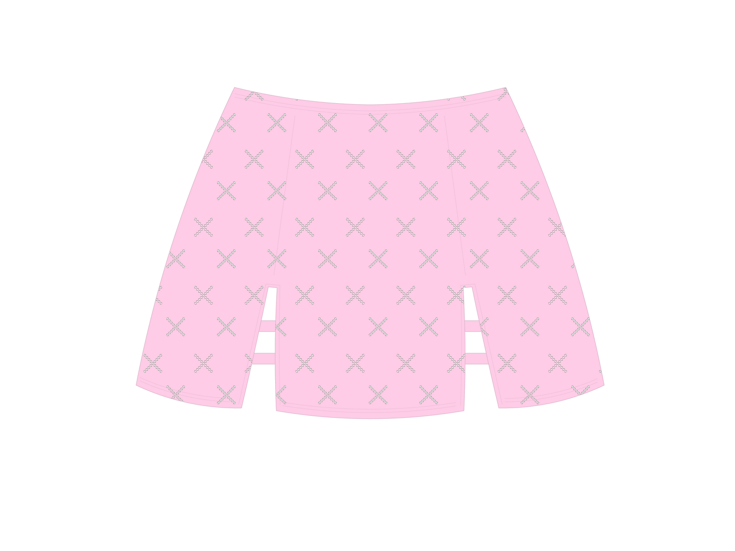 Pink Rhinestone Logo Mini Skirt