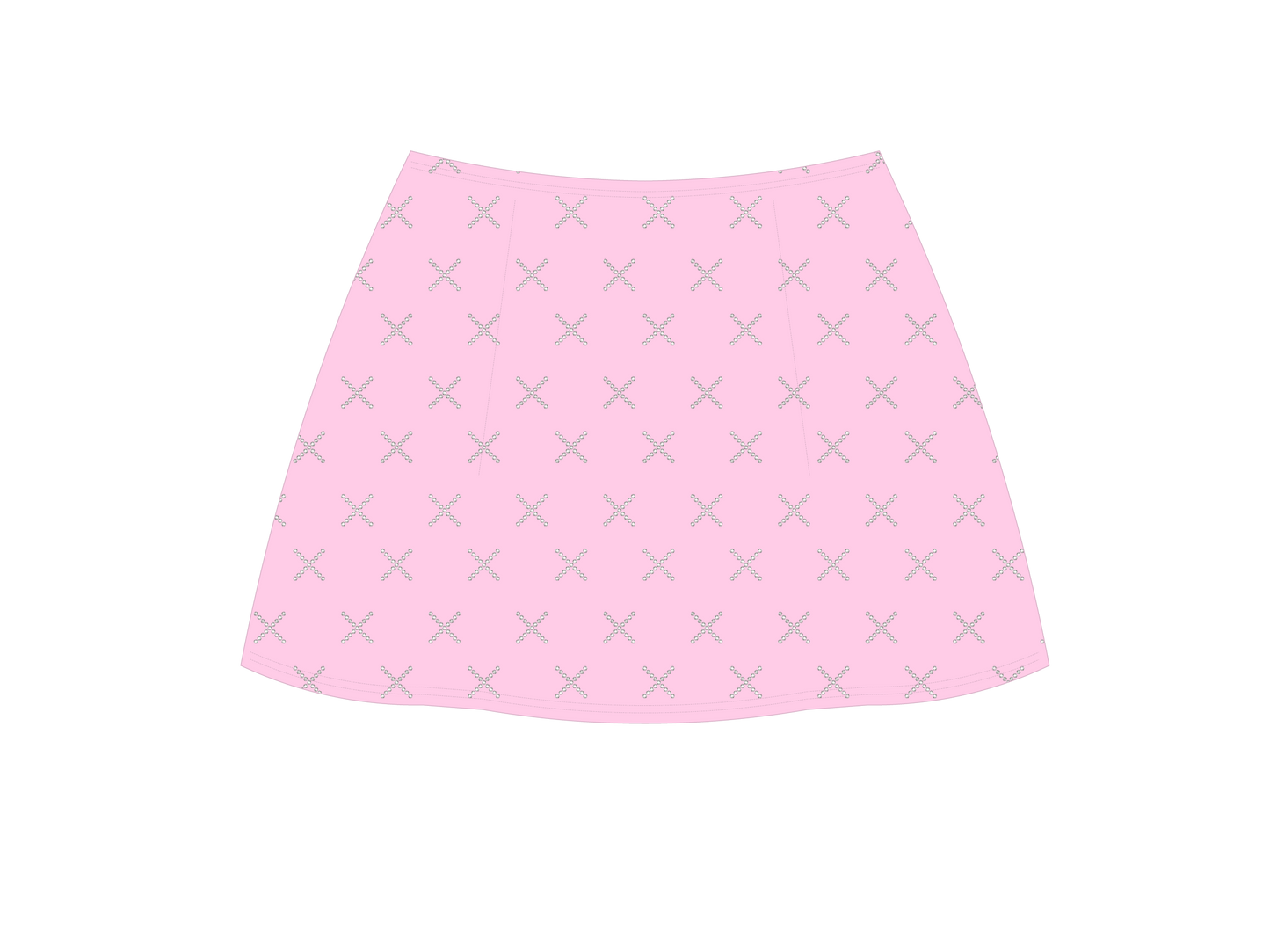 Pink Rhinestone Logo Mini Skirt