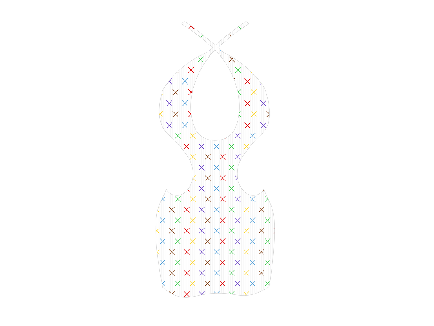 Vanila Ribbed Logo Print Cut-Out Dress