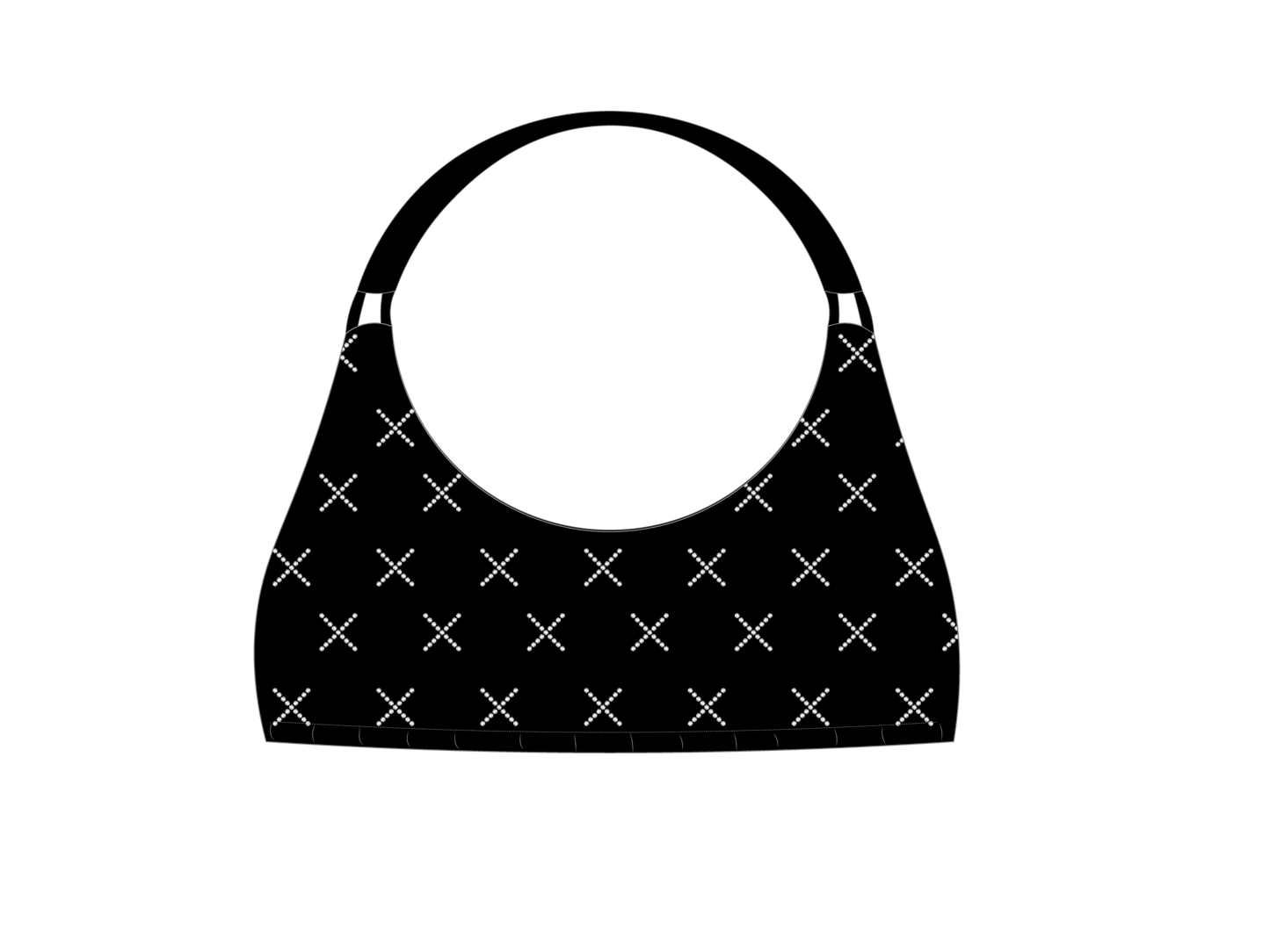 Black Rhinestone Logo Top